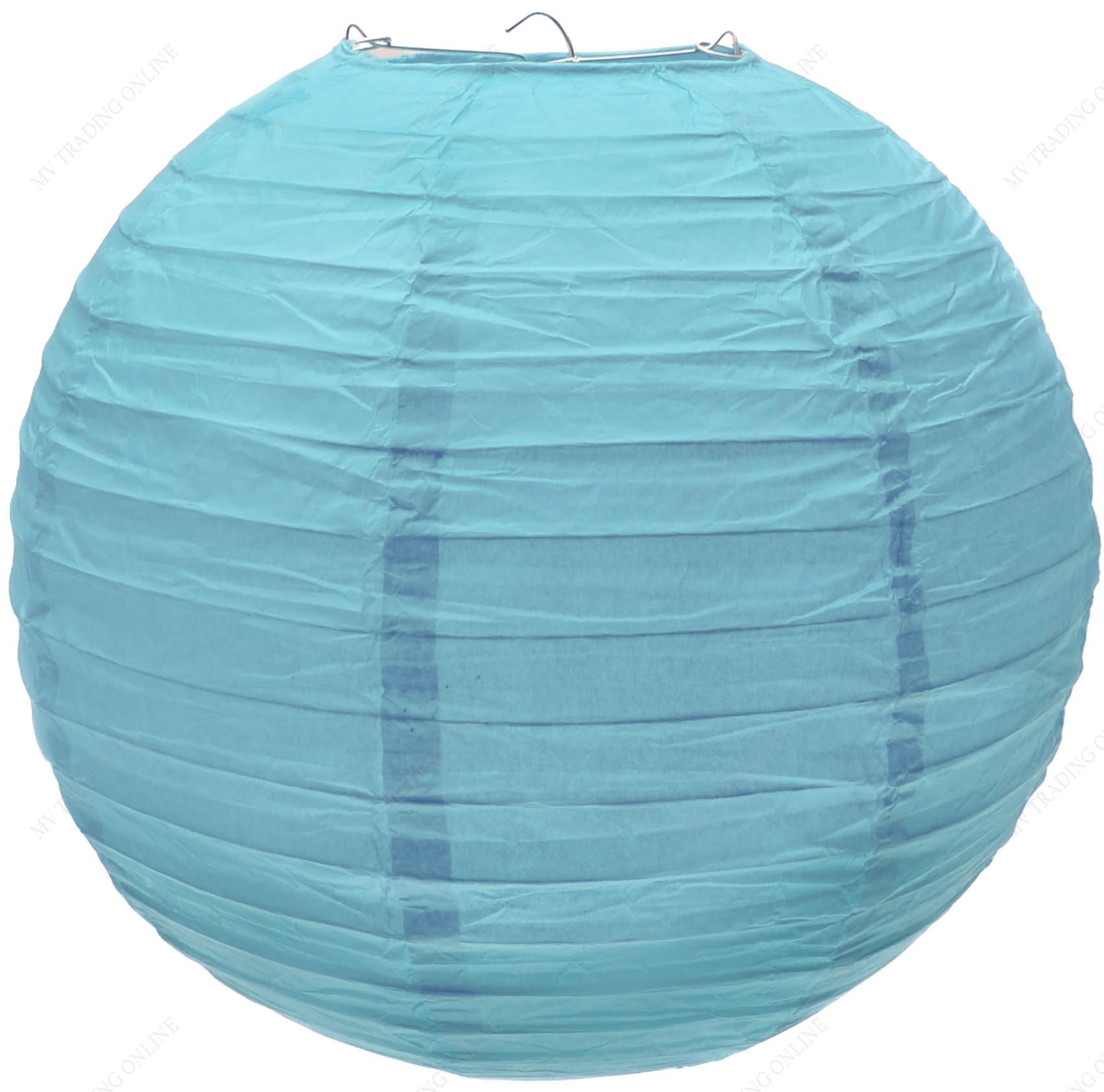 M.V. Trading LNT12ER-TU Colorful Chinese/Japanese Round Paper Lanterns with Metal Frame, 12-Inches, Turquoise Blue