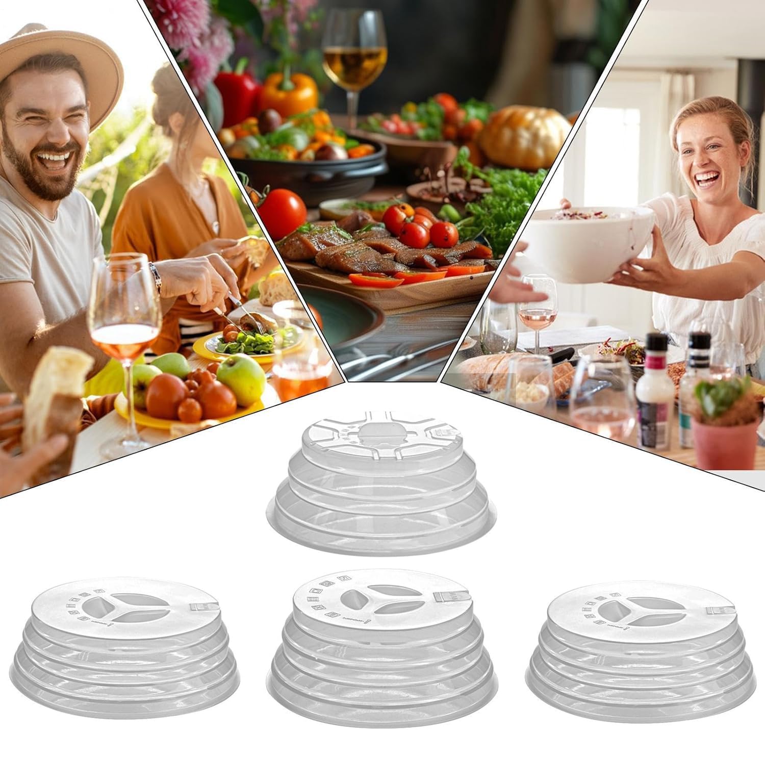 Tapa para Microondas Contra Salpicaduras, Tapa de Silicona para Almacenar Alimentos, Cubiertas Para Platos, con Orificio de VaporRedonda, Apto para lavavajillas (M)