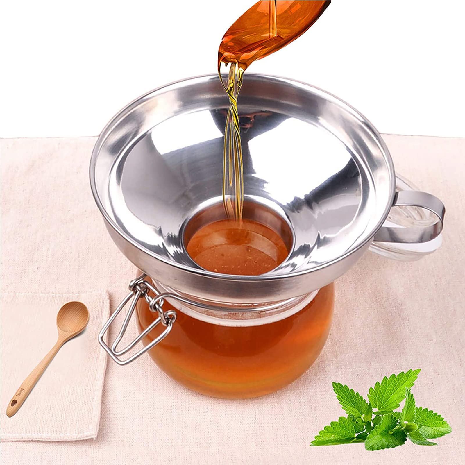 2-teiliges Edelstahl-Küchentrichter Set – Weithals Für Marmelade, Flüssigkeiten & Pulver