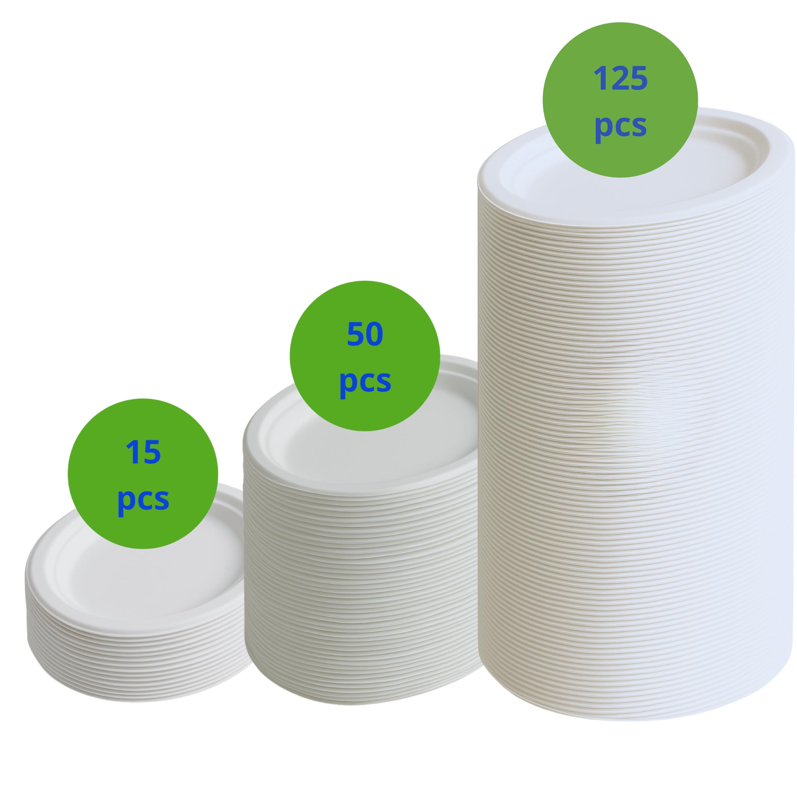 [20 x 26 cm - 125 piezas platos ovalados planos, biodegradables compostables ecológicos de bagazo - desechables, resistentes y reciclables, ideales para fiestas, catering, eventos