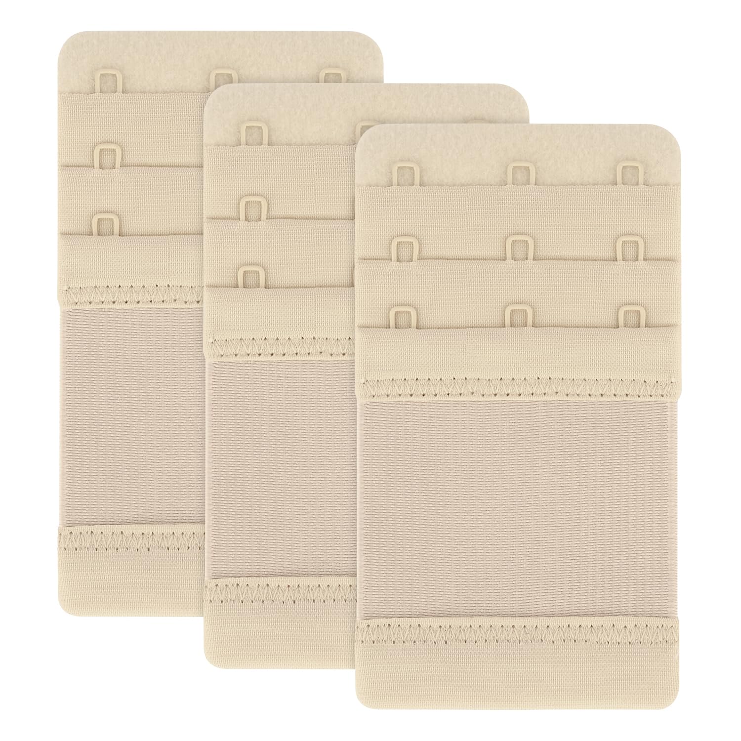 3 Pack Bra Extenders - 3 Hooks, Soft Women's Bra Extenders-image-0