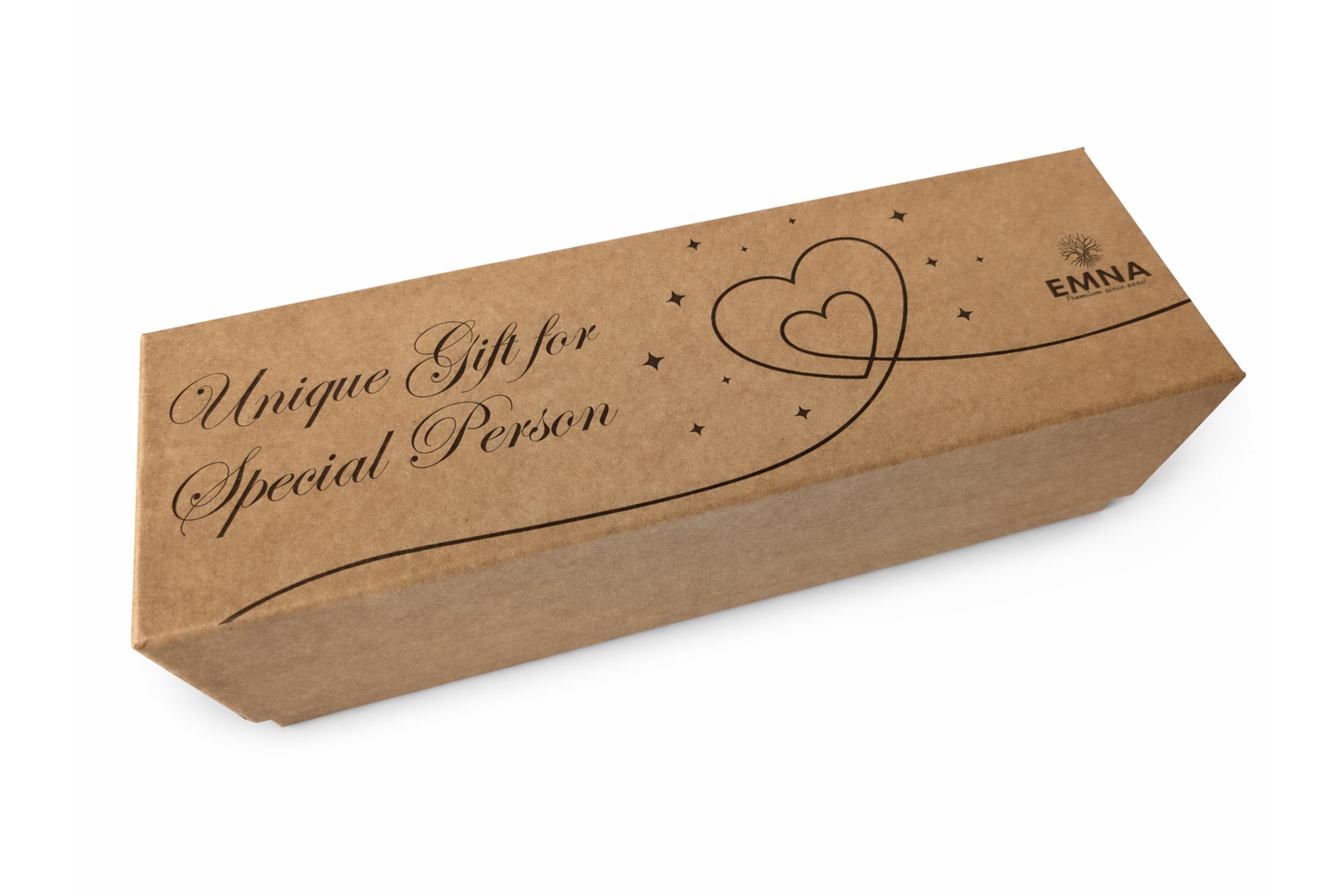 EMNA Juego de 9 utensilios de cocina de madera de olivo – Juego de cucharas de cocina con espátula, cubiertos para ensalada y soporte para utensilios | Caja de regalo "Unique Gift for Special Person