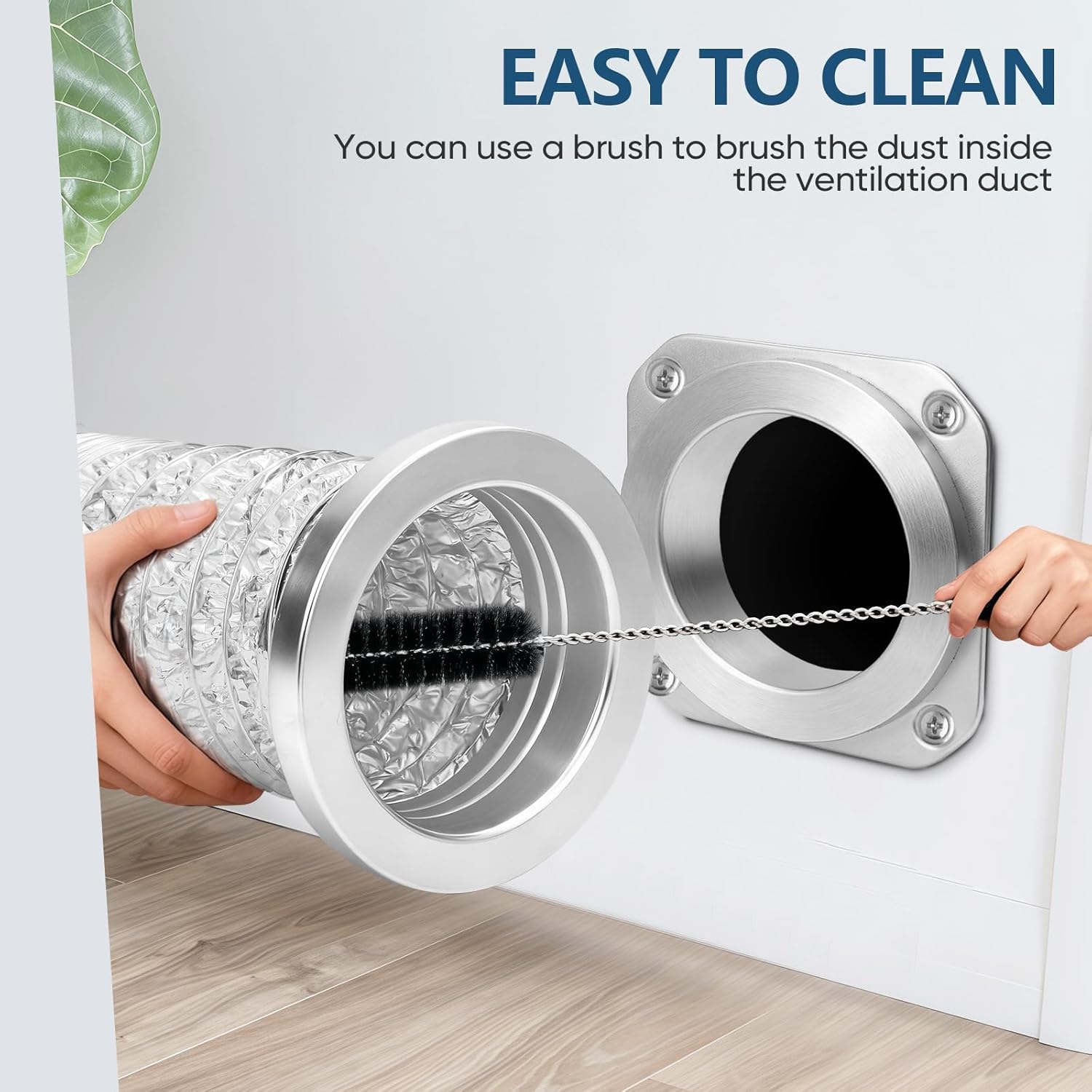 Magnetic Dryer Vent Coupling DV180 – Airtight Seal Dryer Vent Connector Kit, Easy to Clean, Quick Connect or Disconnect, Includes 2.6FT 4" Duct and 2 Clamps for Dryer, Washer, HVAC Venting