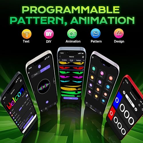 Vista 27 de KJOY Letrero LED USB de 5 V, Bluetooth, control de aplicaciones, flexible, programable, diseño de texto personalizado, pantalla de desplazamiento