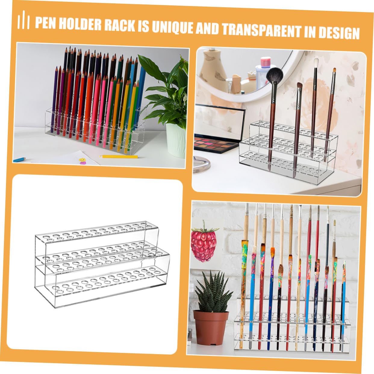 Porta Penne da Scrivania 2 Pezzi in Plastica Fori Multipli | Organizer per Penne a Sfera e Piccoli Attrezzi, Uso su Banco e Desktop, Contenitore da Appoggio