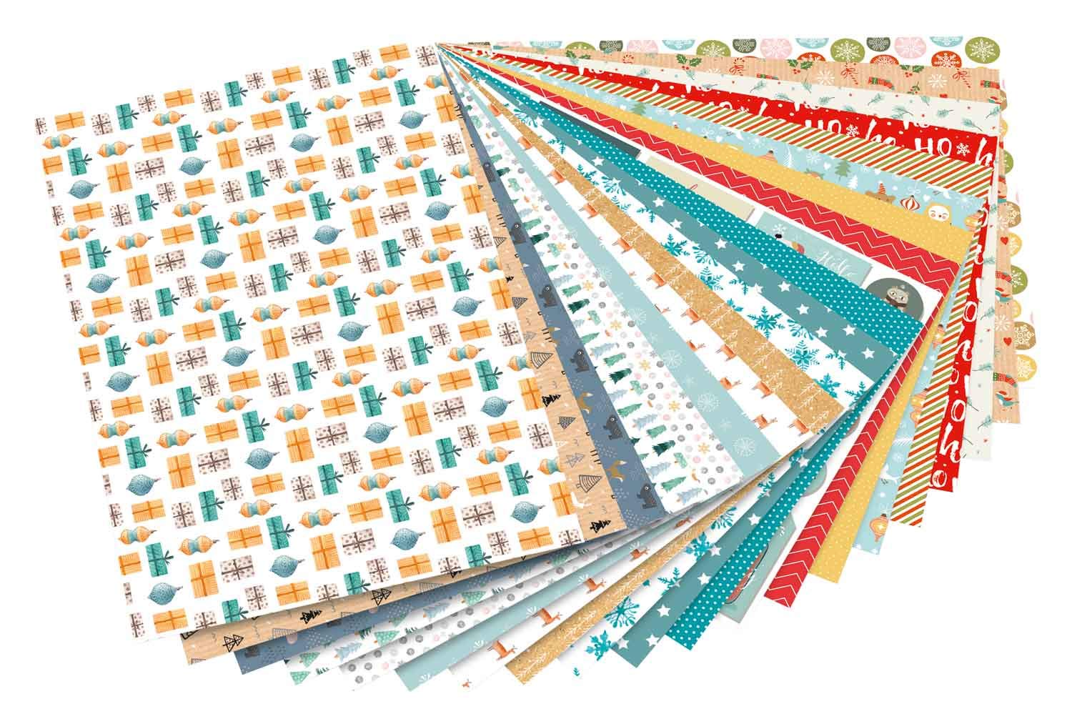 Folia Bloc Magie Hivernale – 20 Feuilles Carton 270g Motifs Noël & Hiver 24x34 Cm