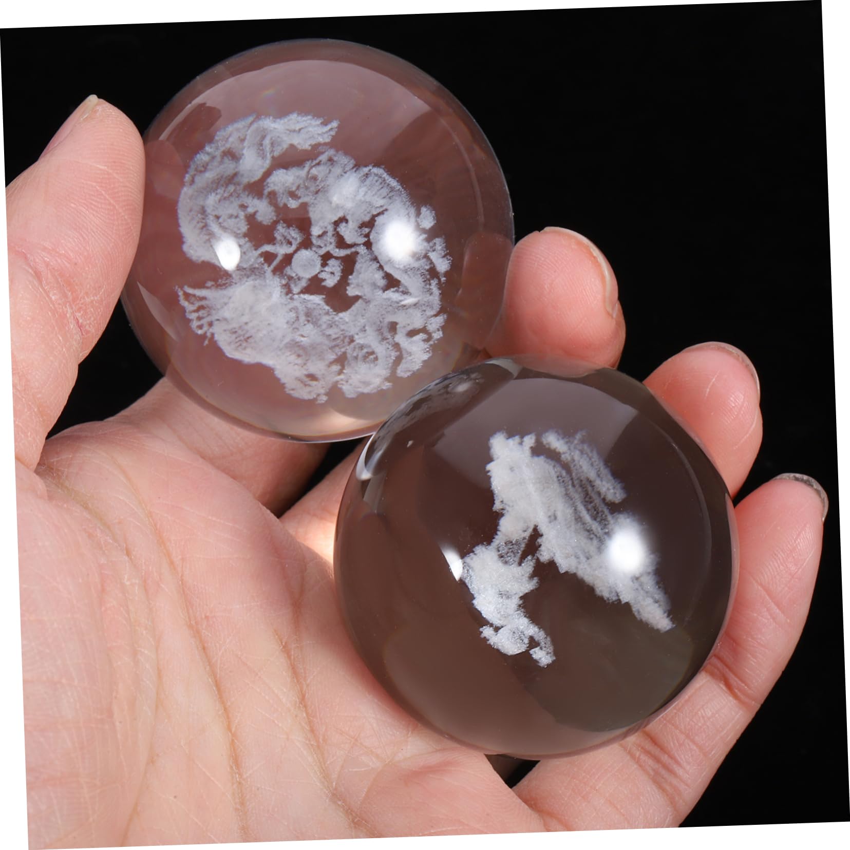 5 Series Bola De Masaje Pelota Gimnasia Cristal Ball Cristalball Bolas De Cristal Bolas De Masaje Para Ejercicios De Manos Masajeadores De Manos Al Aire Vidrio 2 Piezas X 5