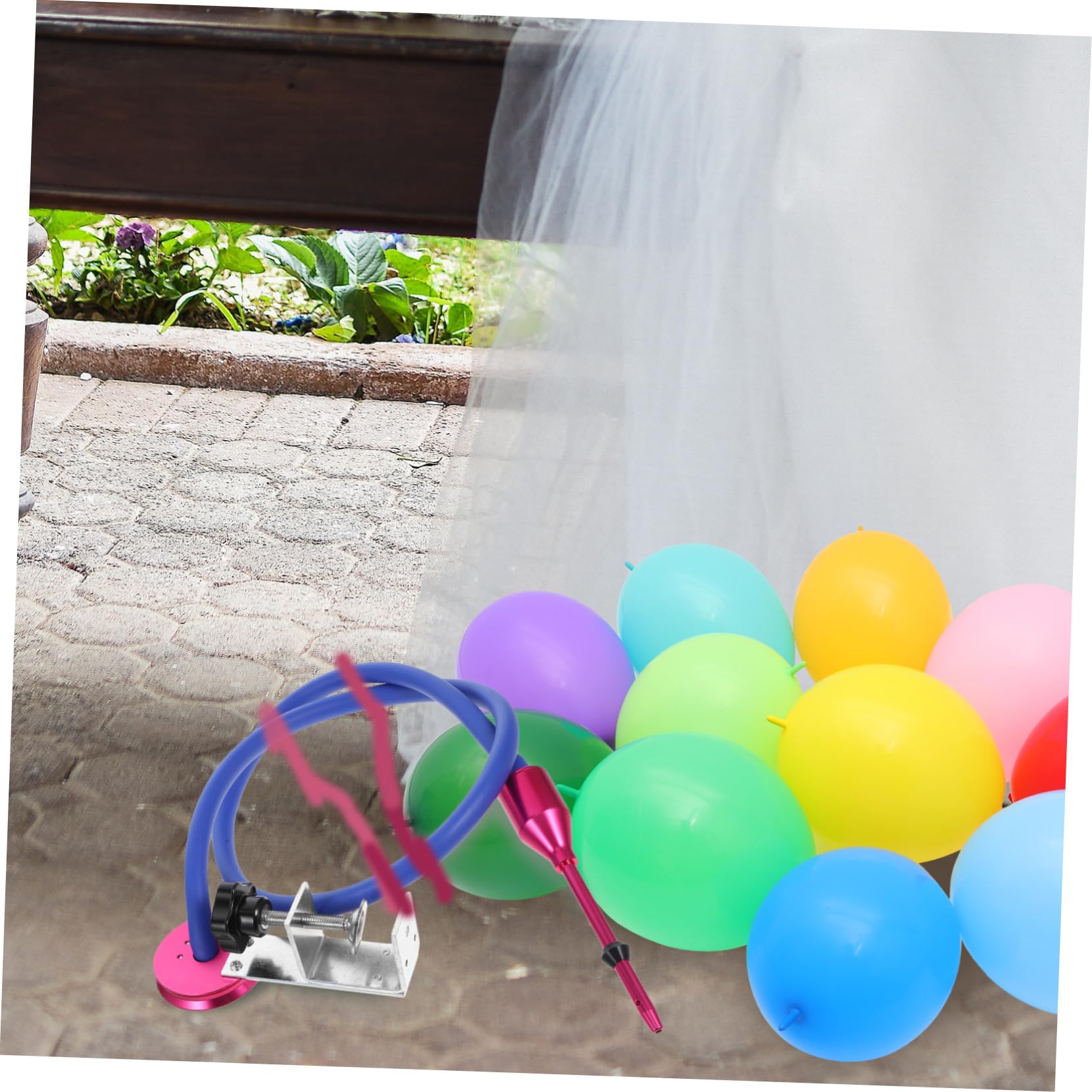 iplusmile Herramienta para Rellenar Globos y Dilatador Pequeño para Decoración de Fiestas y Bodas, Kit Ligero para Inflar Globos Dobles, Dispositivo Portátil para Cumpleaños y Eventos
