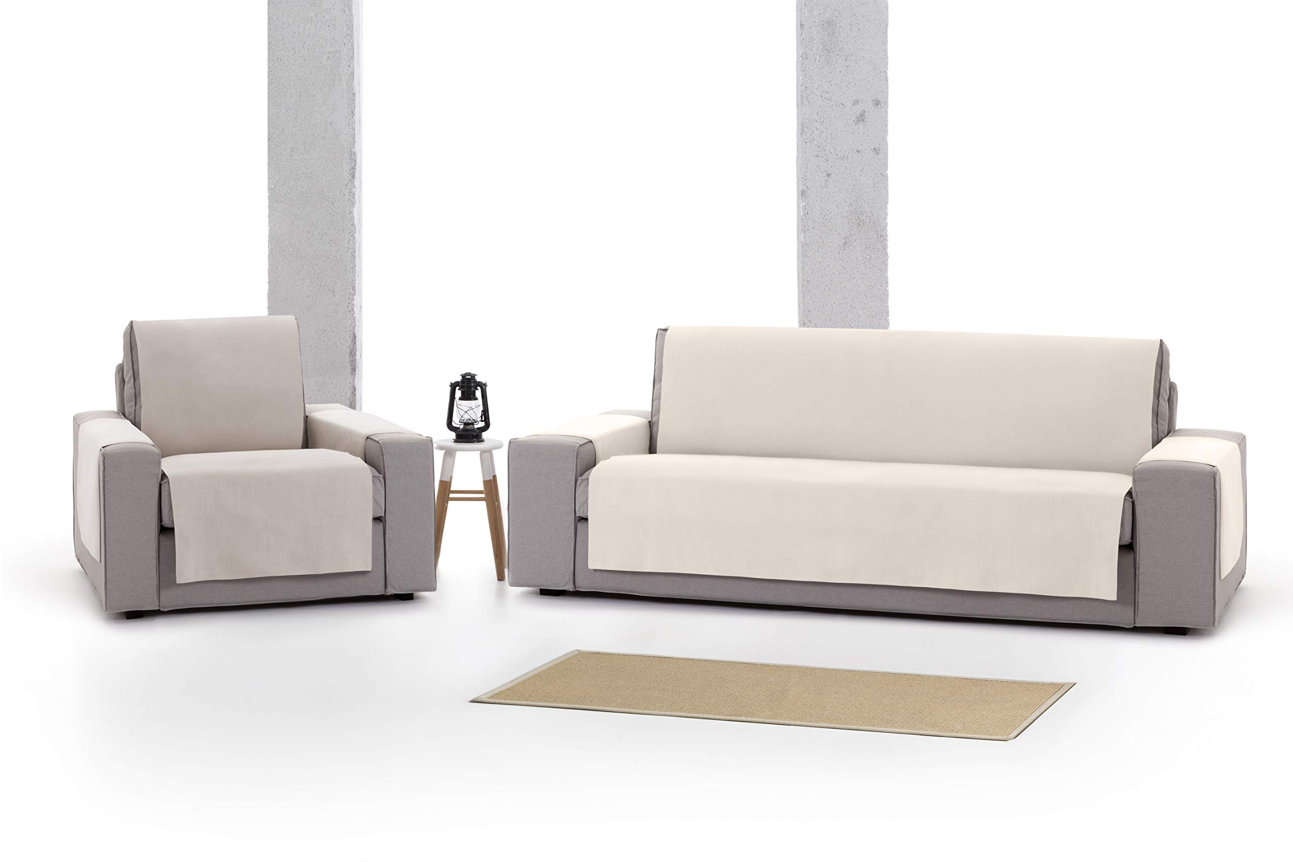 Eysa Levante Salvasofá o Funda de sofá 155cm (Medida de sentada) 3 plazas 01 Beige