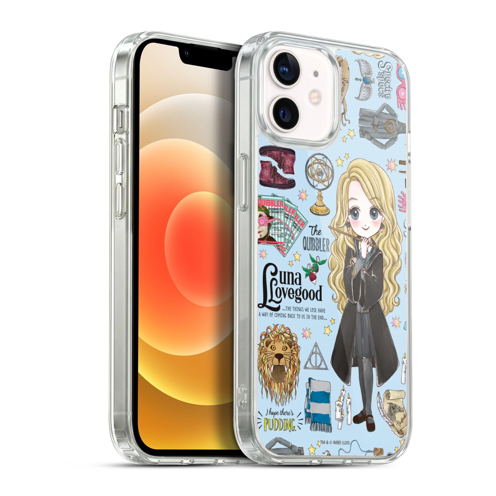 Head Case Designs Licenciado Oficialmente Harry Potter Patrón Luna Reliquias de la Muerte XXXVII Caso Funda de Gel Suave Compatible con Apple iPhone 12 / iPhone 12 Pro - 1
