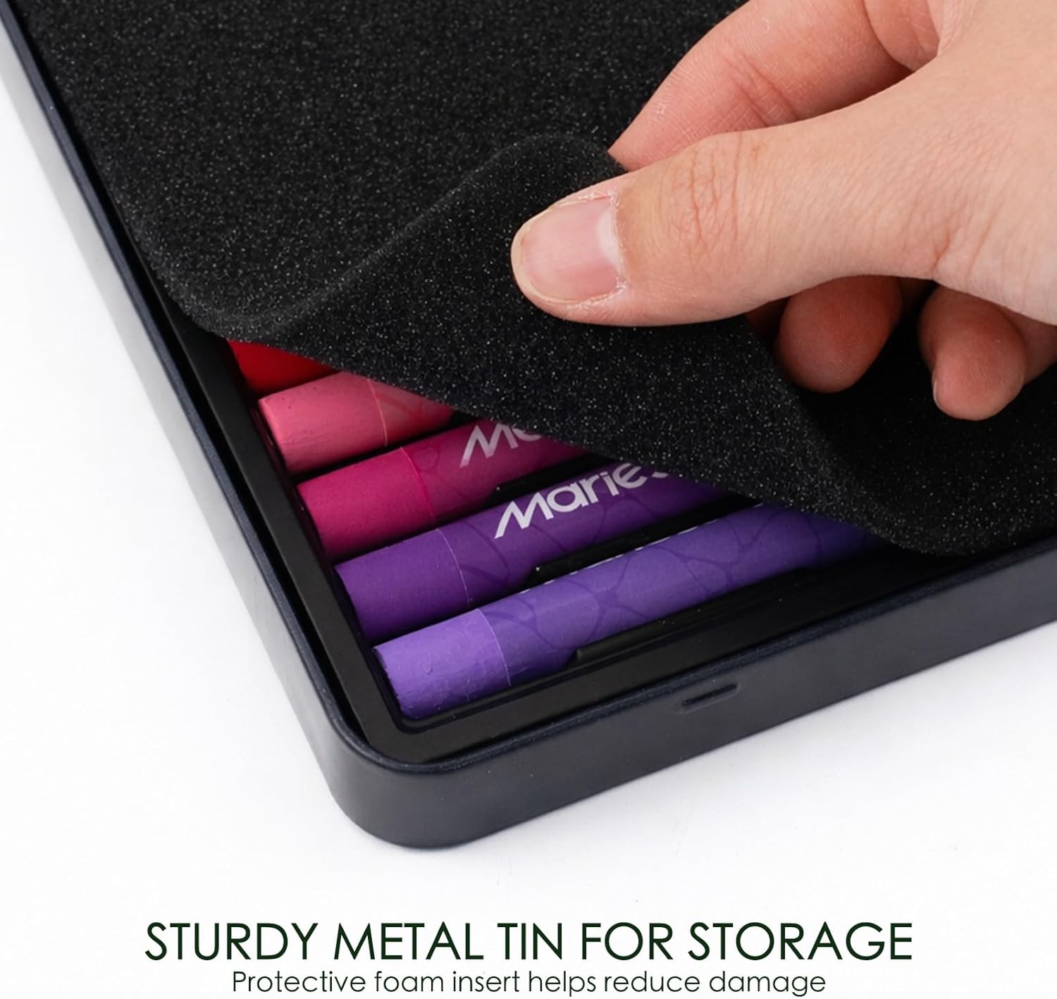 Marie's Oil Pastels Set, Tin Box 48 Colors + 4 Bonus White Sticks, Rich Pigments, Smooth Soft Texture for Painting, Drawing and Sketching - for Artists, Beginners, Students and Teachers (10 x 70 mm)