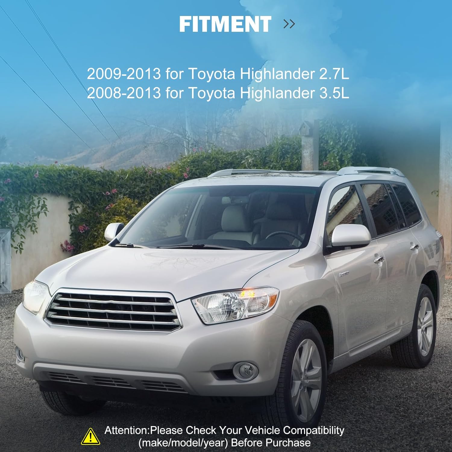 Aluminum Luggage Carrier,Black Roof Rack Covers Compatible for Toyota for Highlander 2.7L 2009-2013