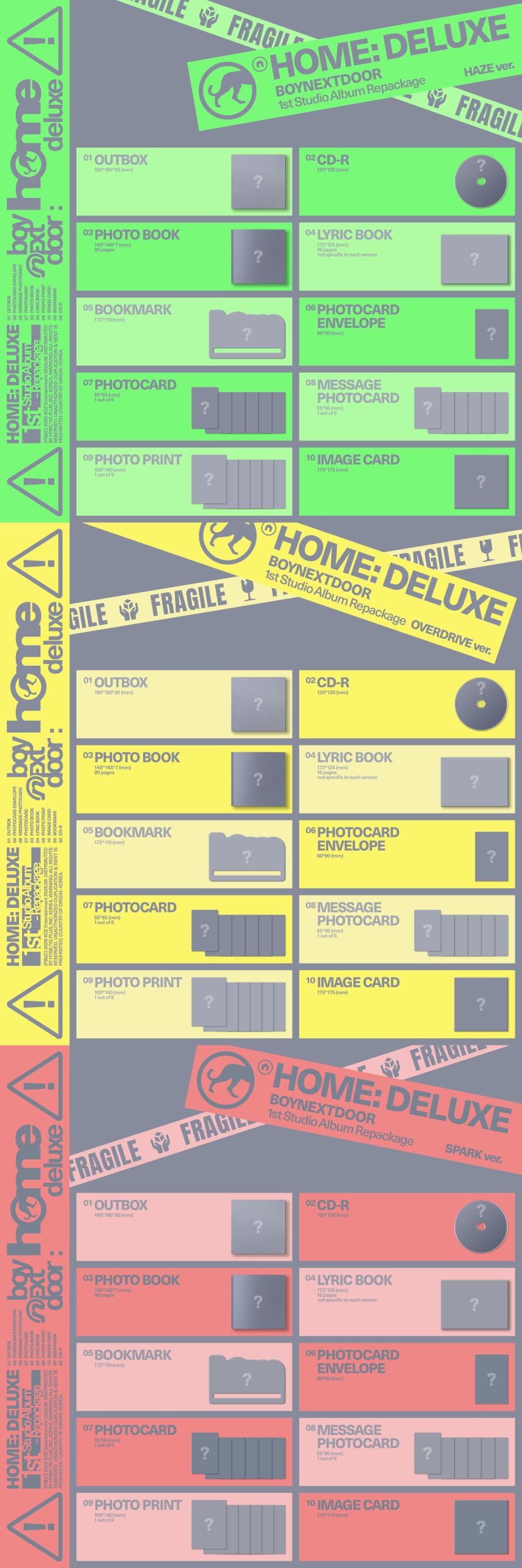 HOME: DELUXE BOYNEXTDOOR Album [HAZE+ OVERDRIVE + SPARK (3 Standard ver. Full set)]+Pre Order Benefits+BolsVos Idol-Inspired Freebies 1st Studio Album Repackage