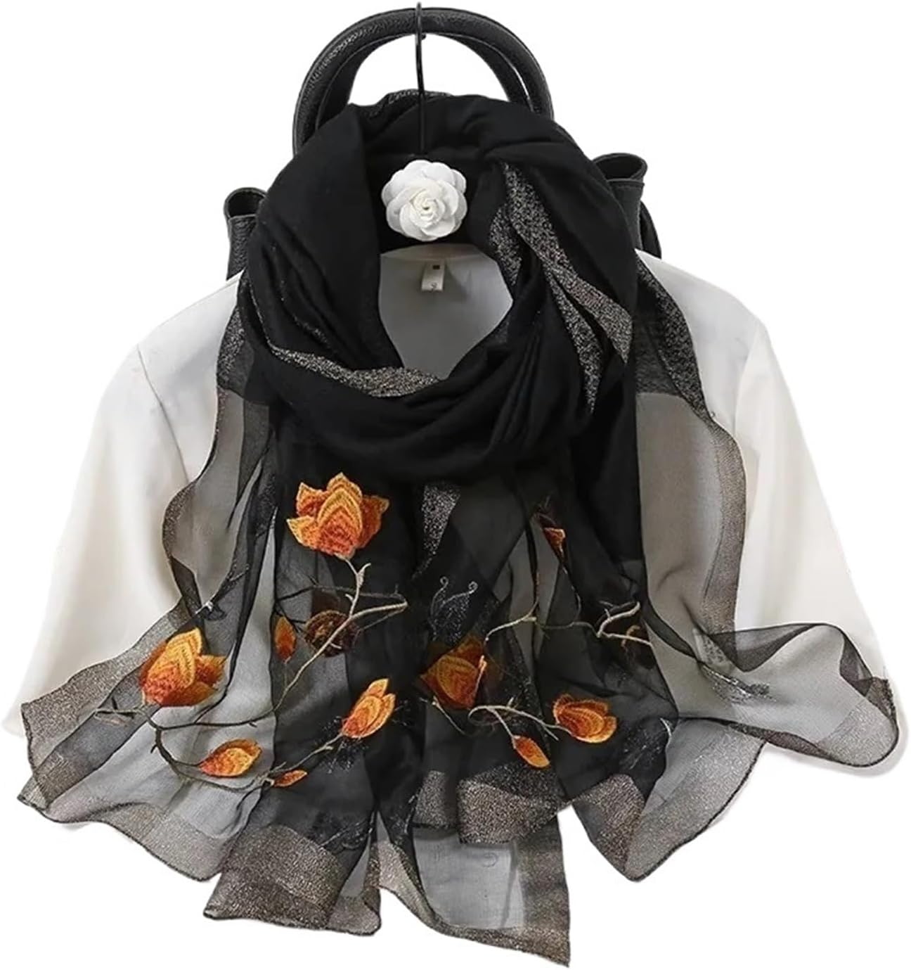 Compatible For Silk Scarf Women's Thin Autumn Style Fashionable Version Spring Winter Versatile Shawl