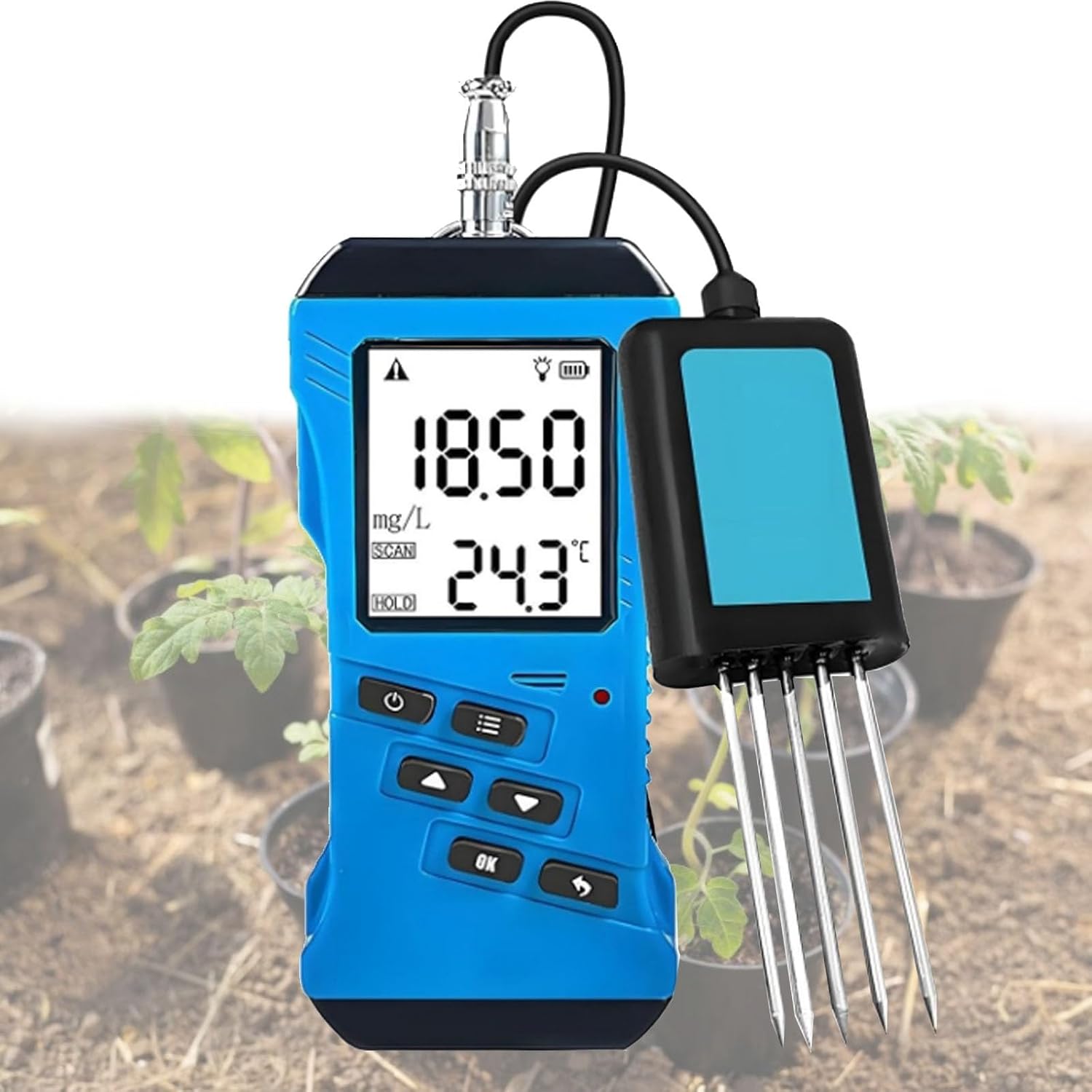 Professional Home Gardening Soil Tester That Measures Nitrogen Phosphorus Potassium PH Temperature Humidity Easy to Use Handheld Allows for Precise Care of Plants and Vegetables