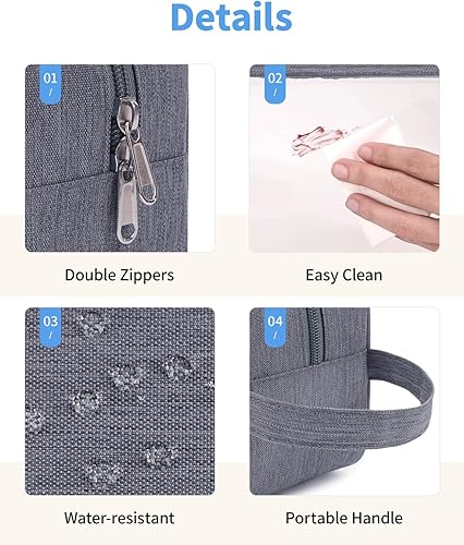 Miniatura 6 de Narwey Bolsas de aseo transparentes de viaje para artículos de aseo personal para hombres y mujeres, bolsa de maquillaje transparente con