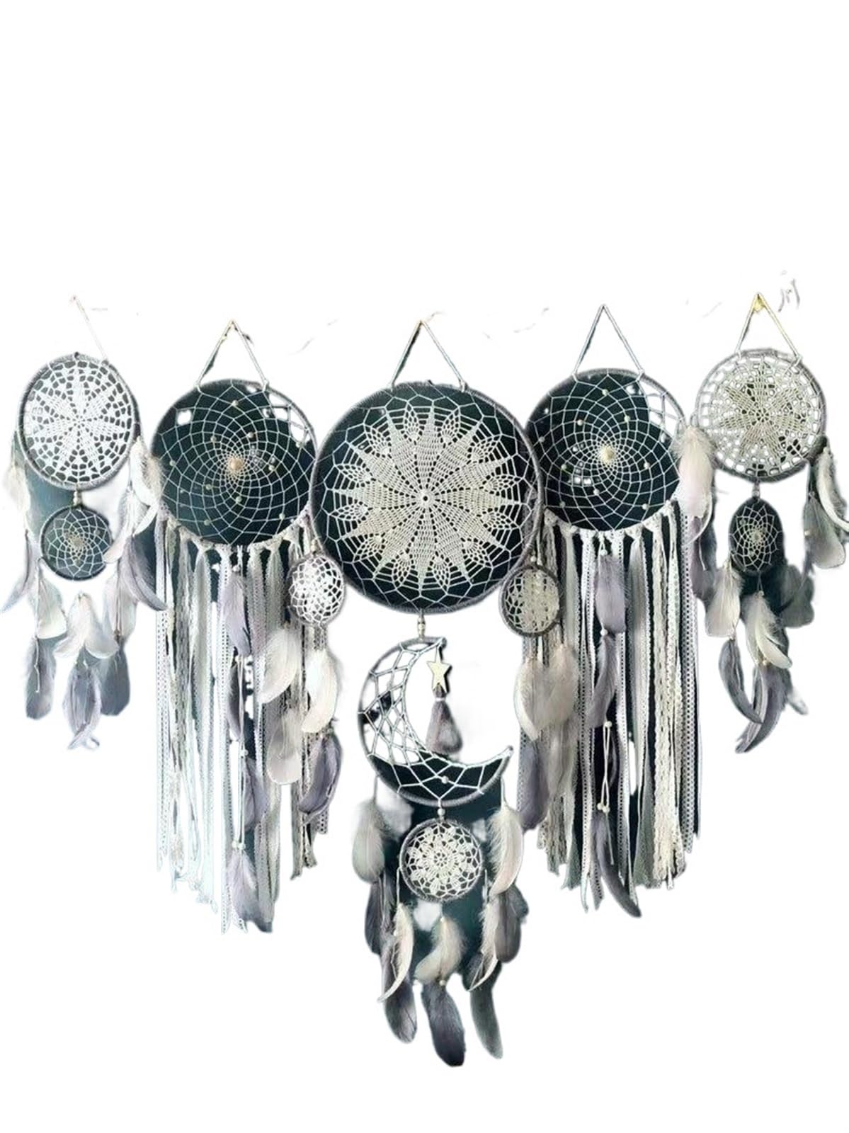 Dream Catchers Handmade Feather Pendant, Dream Catcher Wind Chime, Indoor Tassel, Wall Hanging, Wedding Decoration, Room Decor(Color3)