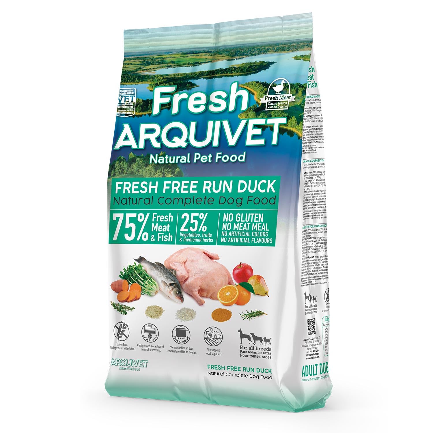 Arquivet - Fresh Free Run Duck - 2,5Kg - Complete semi-moist food for adult dogs