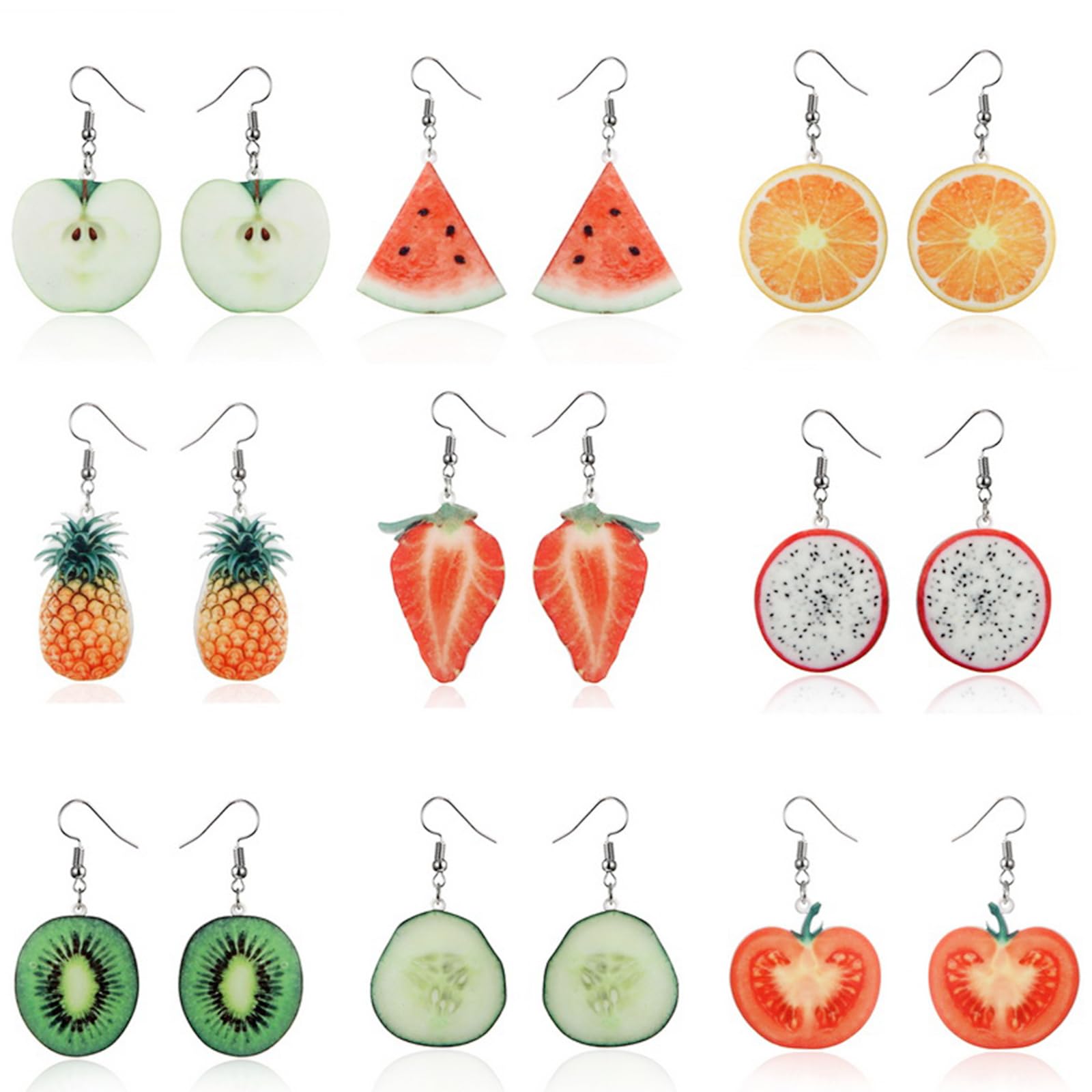 Zitronen Ohrringe Für Frauen | Harz & Kupfer | 6,25cm | Süßer Obst Schmuck