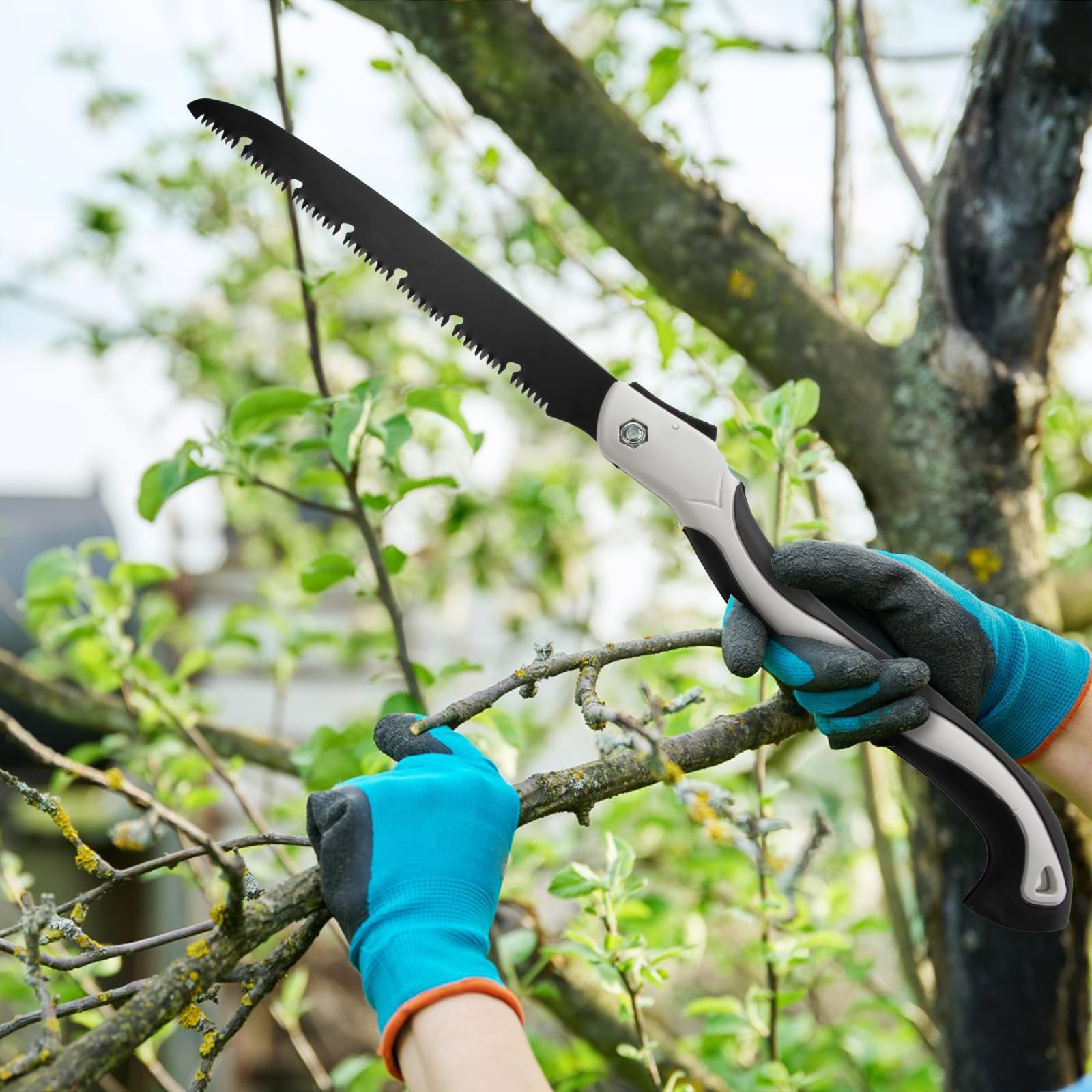 Sierra de Mano Plegable Sierra de Podar Multifunción Sierras para Podar con Mango Antideslizante y Cerradura de Seguridad para jardinería Recortar árboles Camping Caza
