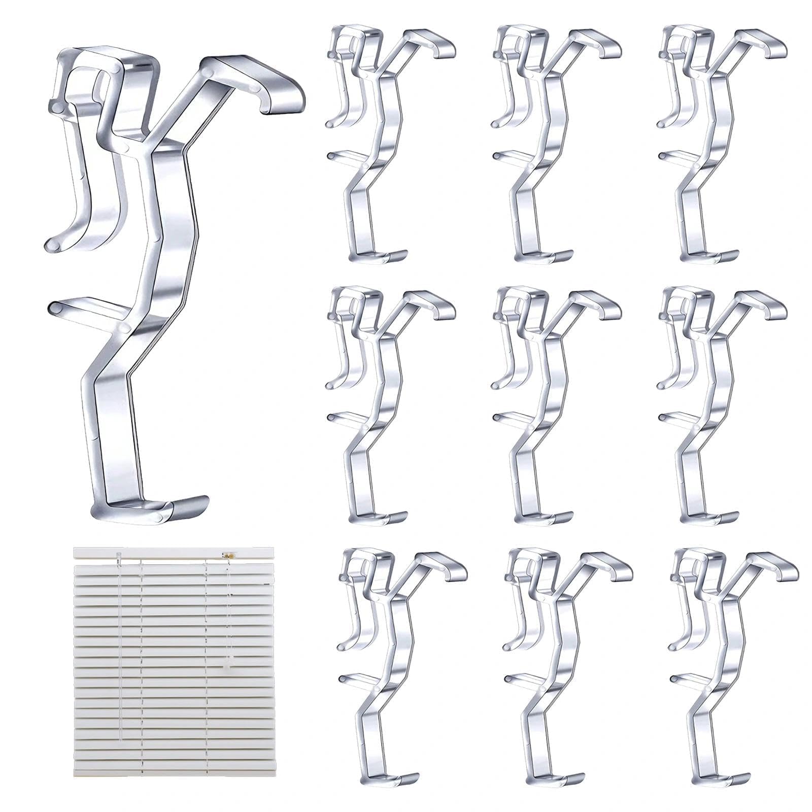 Jiuchaotong Transparent 10 Pcs Valance Clips, Window Blind Clips, Hidden Clip, Mini Blinds Retainer Holder, Valance Blind Clip, For The Valances With A Groove In The Back