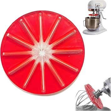 Round Stand Mixer Wiper - Anti-Splatter Baffle for 6-Wire Blender,Blender-Cream Scraper Accessory for 4.5qt 5qt Tilt-Head Mixers,Essential Gadget for Bakers,Mixer AccessoriesRed