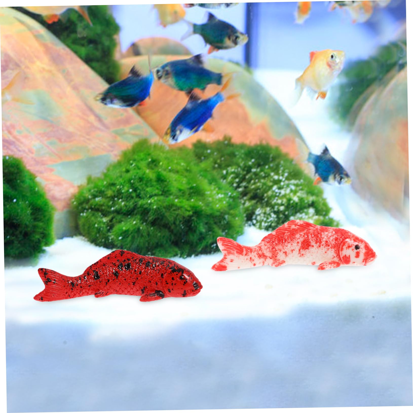 VICASKY 5 Elementi Galleggianti in Resina Decorazione Acquario Simulazione Realistica per Terrario e Acquario Domestico Ornamento Decorativo