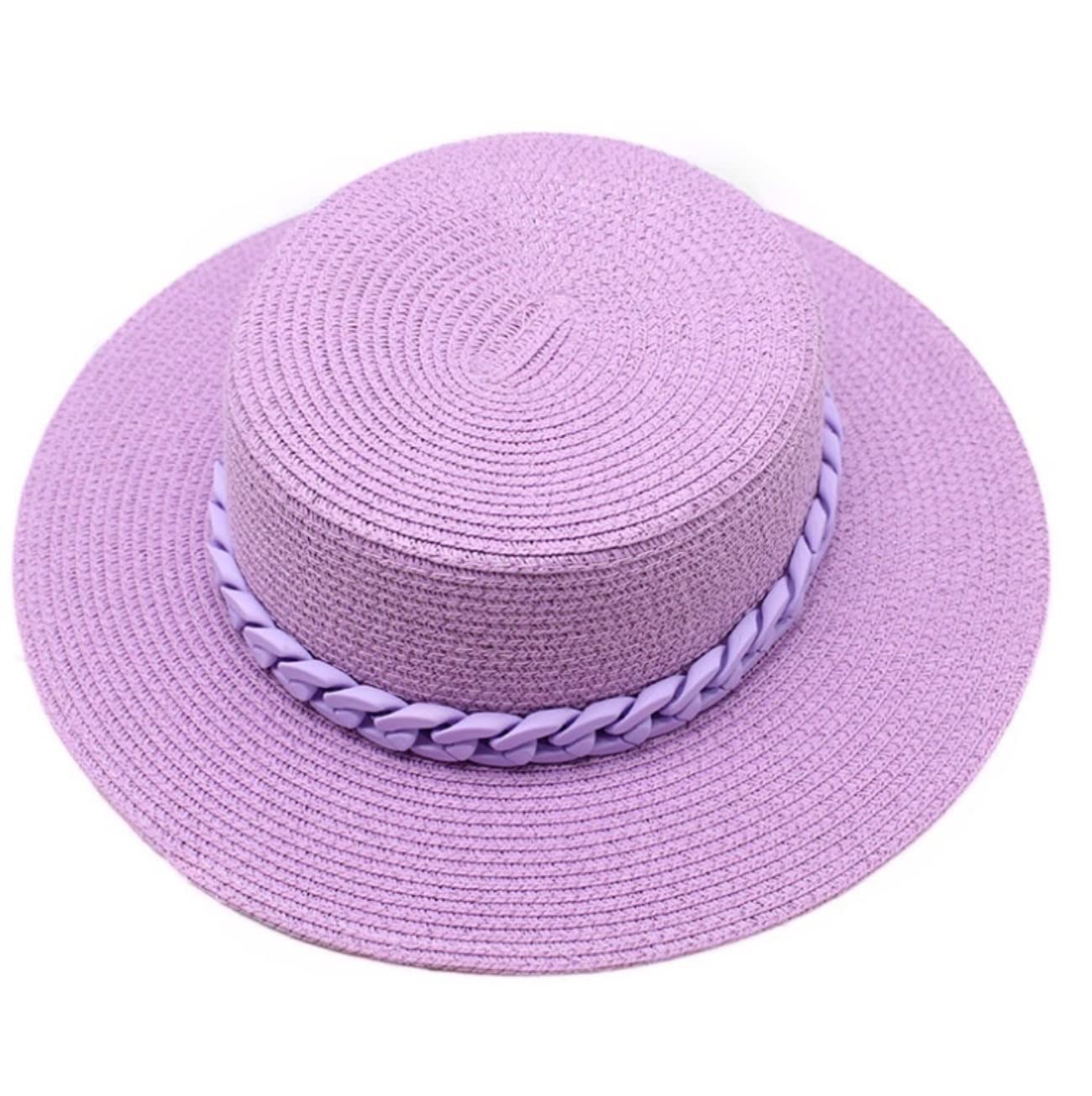 Casquette Visiere Femme, Summer Chapeau De Soleil À Chaîne Acrylique Lady Jazz Beach Hat Ladies Summer Black Pliable, Chapeau de Plage