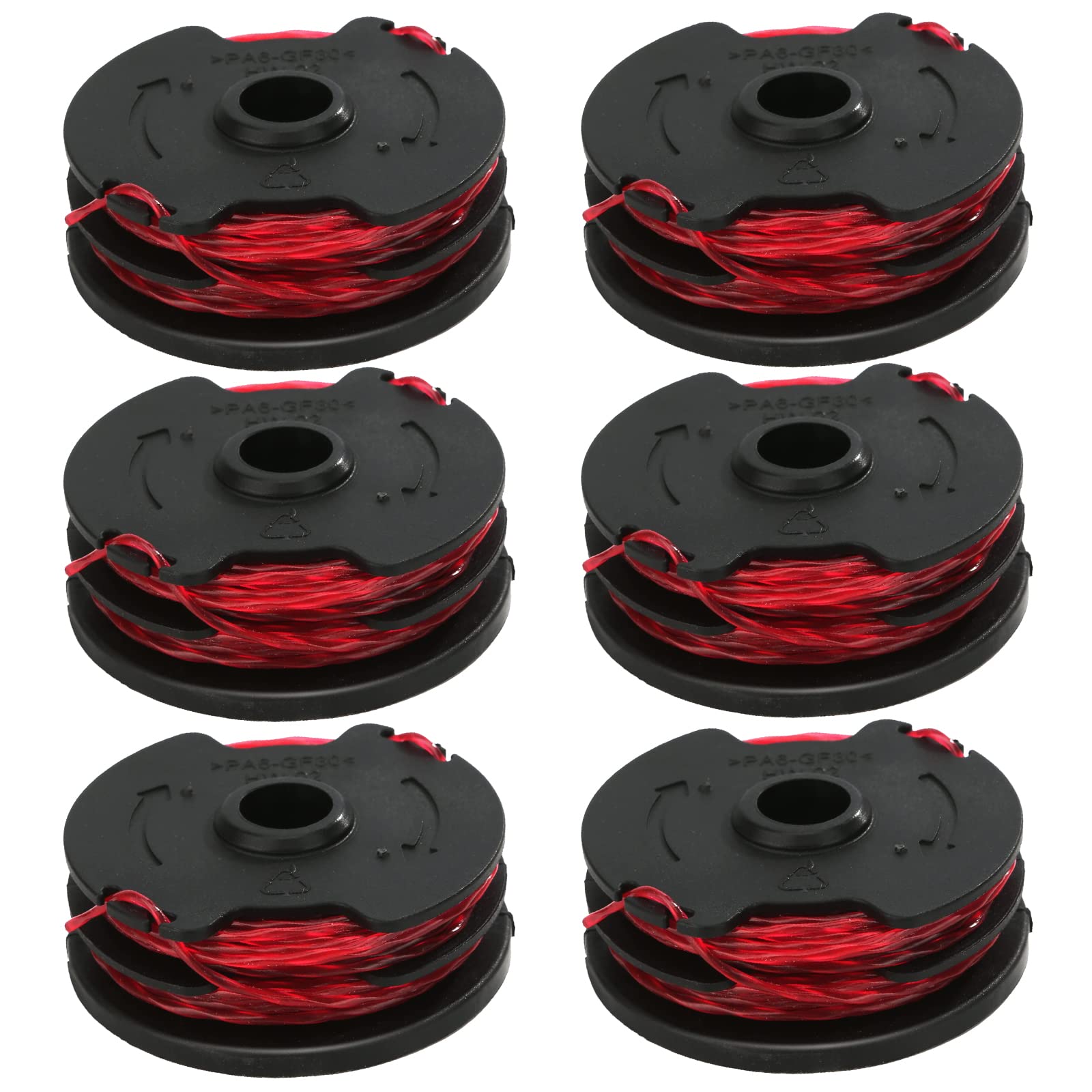 Odashen 6Pcs String Trimmer Line Spool Replacement For Hyper Tough GGT500WU Lawn Mower Accessories Cutting Line Head Lawn Mower String Trimmers, Replace Part No.HT18-401-004-01