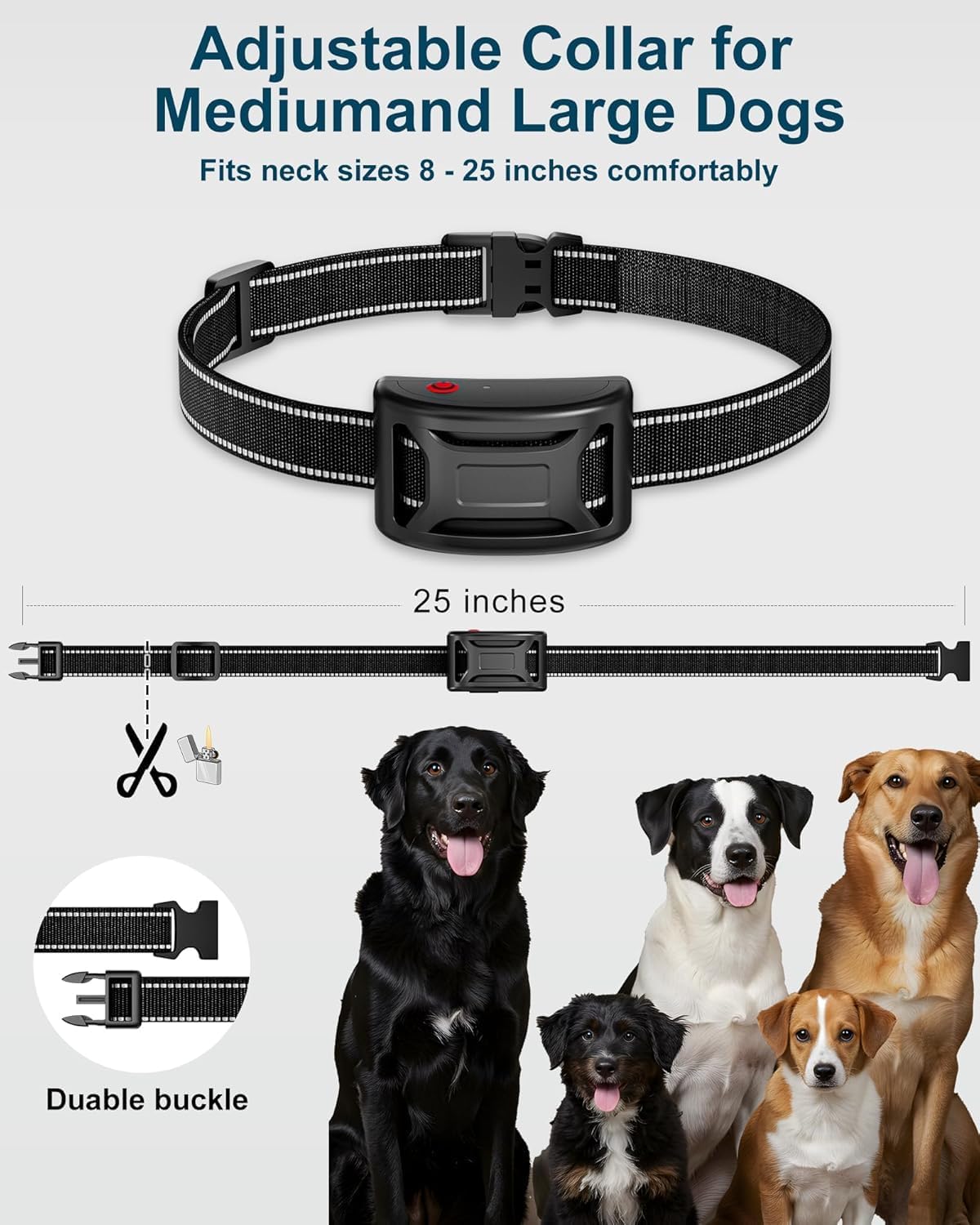 Wireless Dog Fence System - 2-in-1 Pet Containment & Training Collar with Accurate Boundary Control, IPX6 Waterproof and Rechargeable, for Large & Medium 1 Dogs Black