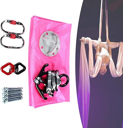 Miniatura 2 de Aerial Silks - Hamaca de yoga, hamaca de 881 libras de capacidad, pilates aéreos con accesorios de aparejo completo, columpio de yoga de 9.2 ft para