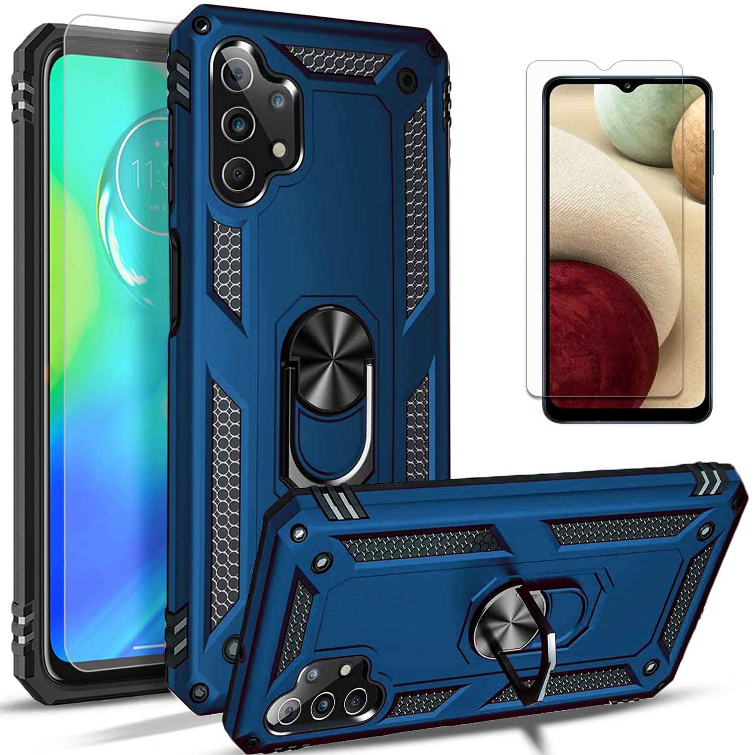 Amazon.com: Galaxy A32 5G Case, Samsung A32 5G Case, with [Tempered Glass  Screen Protector Included], STARSHOP Military Grade Shockproof Protective  Dual Layer Phone Cover with Metal Ring Kickstand - Blue : Cell
