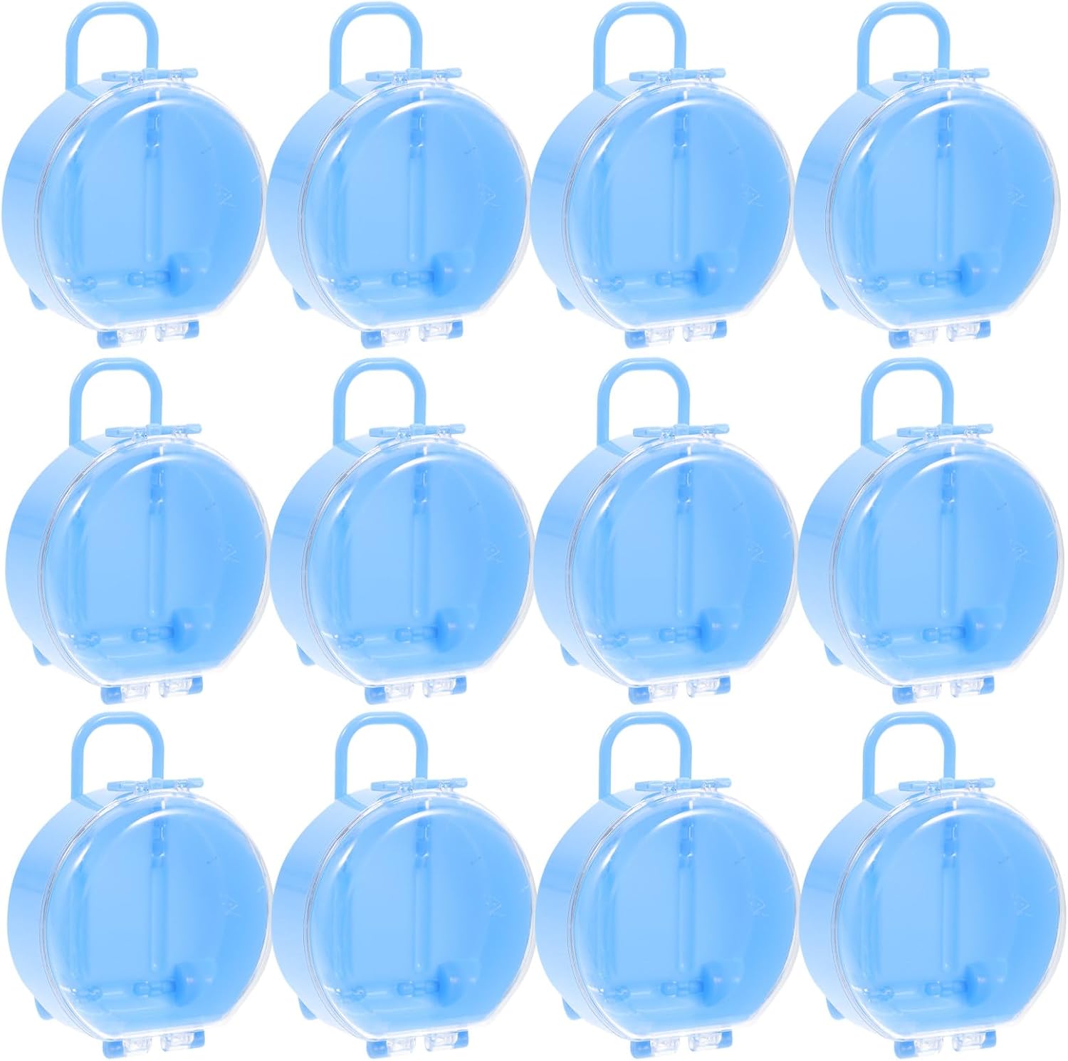SEWACC 12pcs Mini Suitcase Jewelry Box Set Plastic Trinket Organizer Vanity Decor Accessories Travel Ring Storage Case in Sky Blue