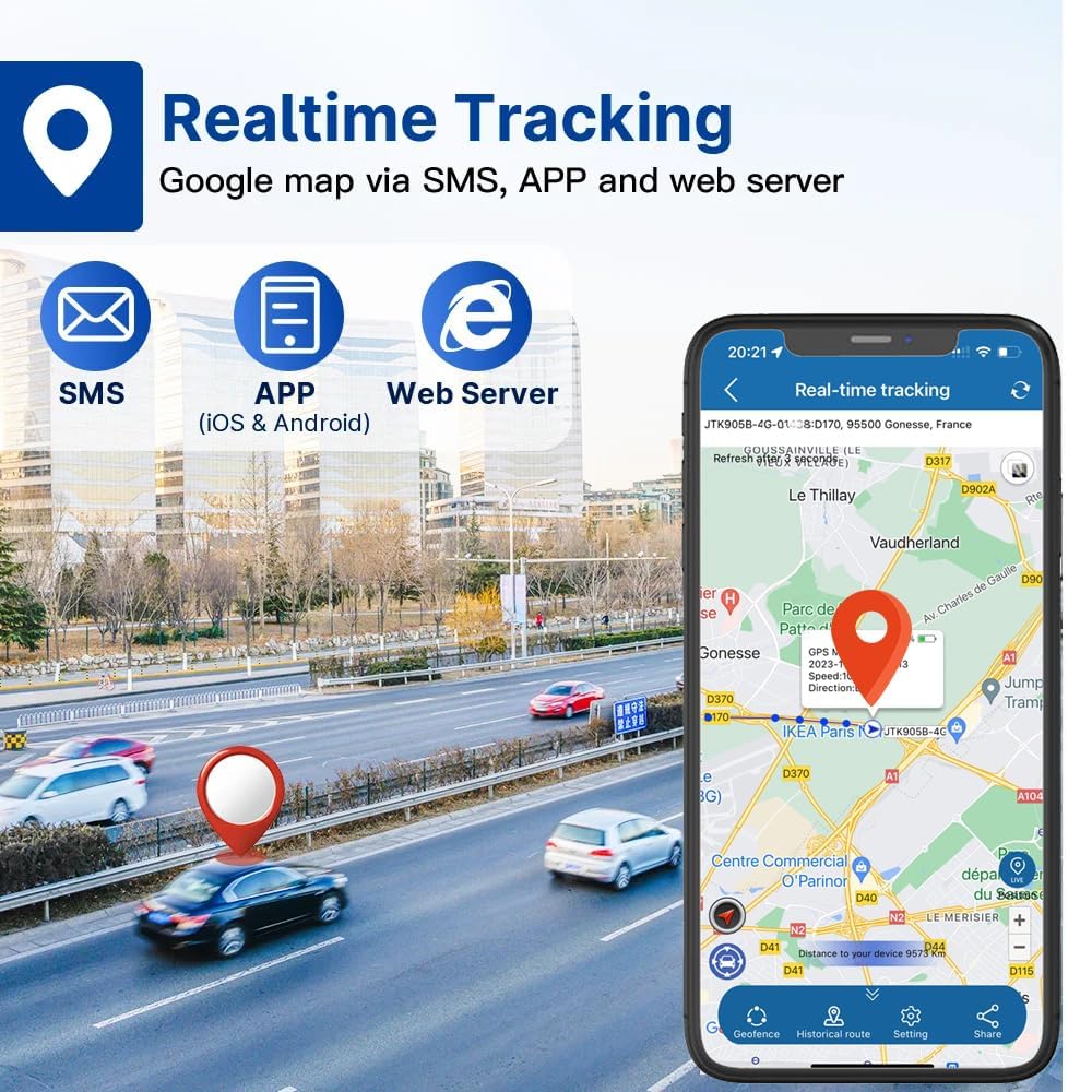 GPS Tracker Étanche Temps Réel Espion Professionnel Anti-Perdu Alarme APP Gratuite GPS Tracker pour Voiture Moto Navire Flotte 150 Jours en Veille