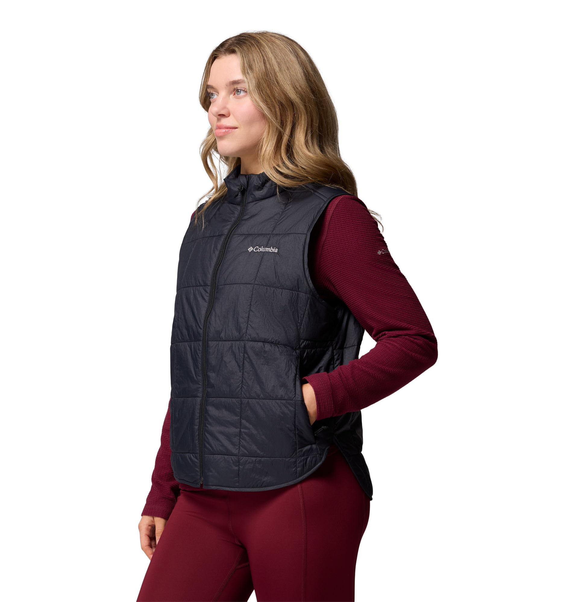 Columbia Damska kamizelka pikowana Sienna Hill polar, czarna, XL