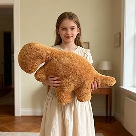 Isaacalyx Dino Nugget Pillow, 21 inch Large Soft Dinosaur Chicken Nuggets Pillow for Birthday Gifts, Dinosaur Theme Party Decorations