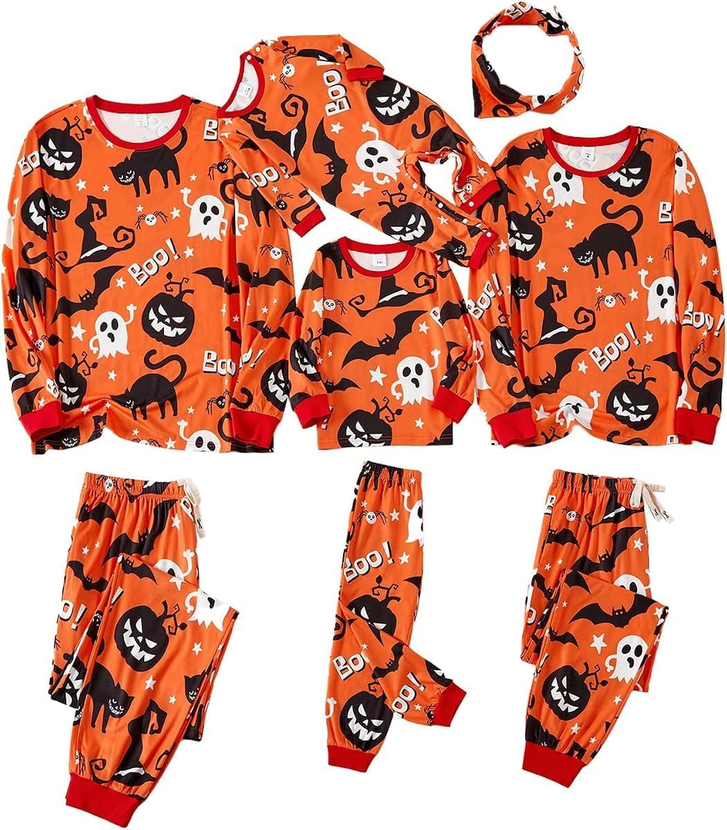 IFFEI Family Matching Halloween Pajamas Sets with Pockets