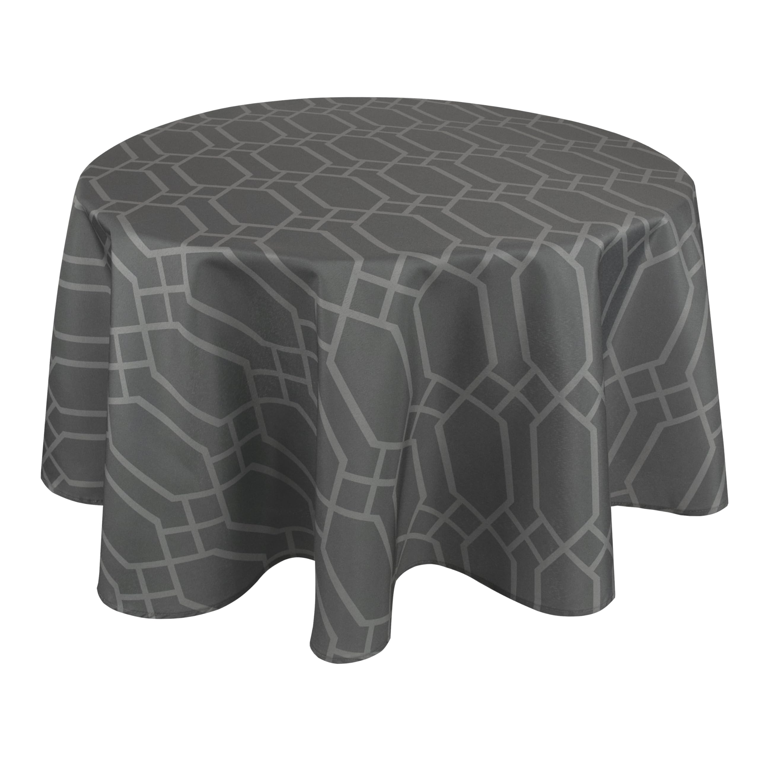Valia Home Tischdecke mit Teflonbeschichtung für Innen- & Außenbereich anwendbar Wasser & Schmutzabweisend Dank verlässlichem Lotuseffekt - rund 140 cm grau