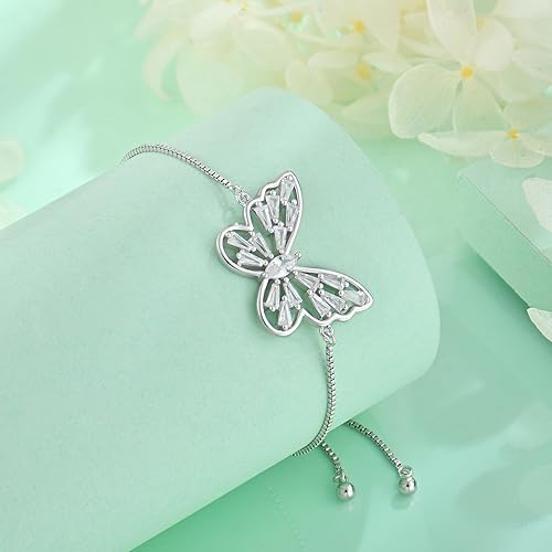 Miniatura 5 de STARCHENIE Collar de mariposa y pulsera para mujer de plata de ley 925 con diseño de mariposa