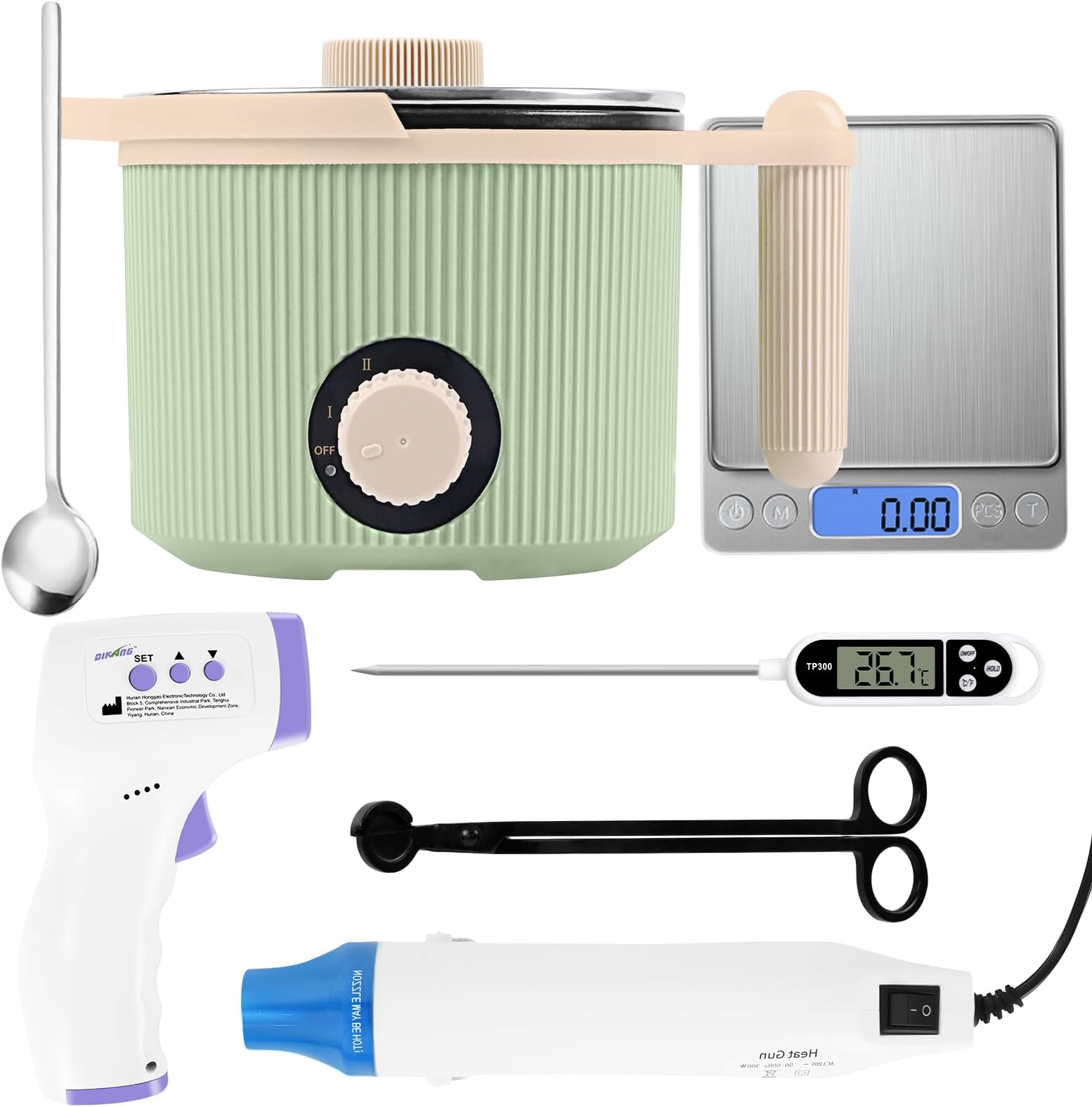 TOAUTO Candle Making Kit with Electronic 3Lbs Melting Pot, Pro DIY Candle Making Supplies Including Heat Gun, Digital Thermometer, Digital Scale, Wick Trimmer for Adults Candle Craft Project