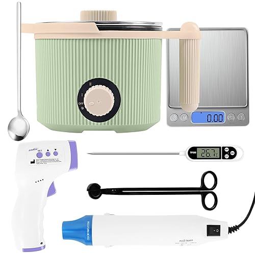 TOAUTO Candle Making Kit with Electronic 3Lbs Melting Pot, Pro DIY Candle Making Supplies Including Heat Gun, Digital Thermometer, Digital Scale, Wick Trimmer for Adults Candle Craft Project