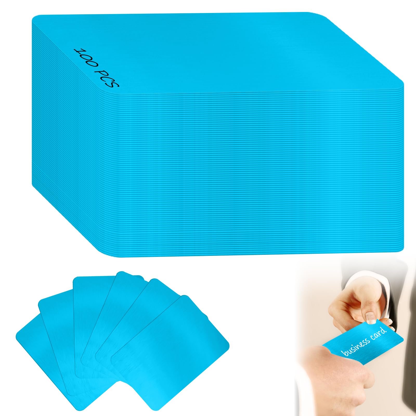 Cartes De Visite Métal Aluminium - Lot De 100 - Vierges Pour Gravure Laser - Noir Mat - 86x54 Mm
