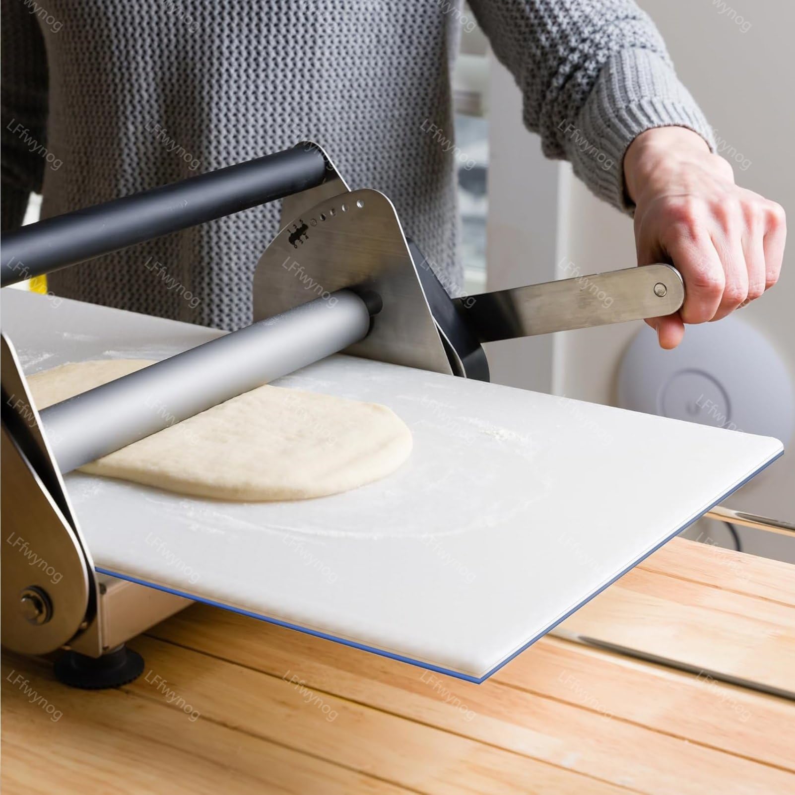 Rodillo de repostería de acero inoxidable con grosor ajustable para hornear profesional y cocina casera