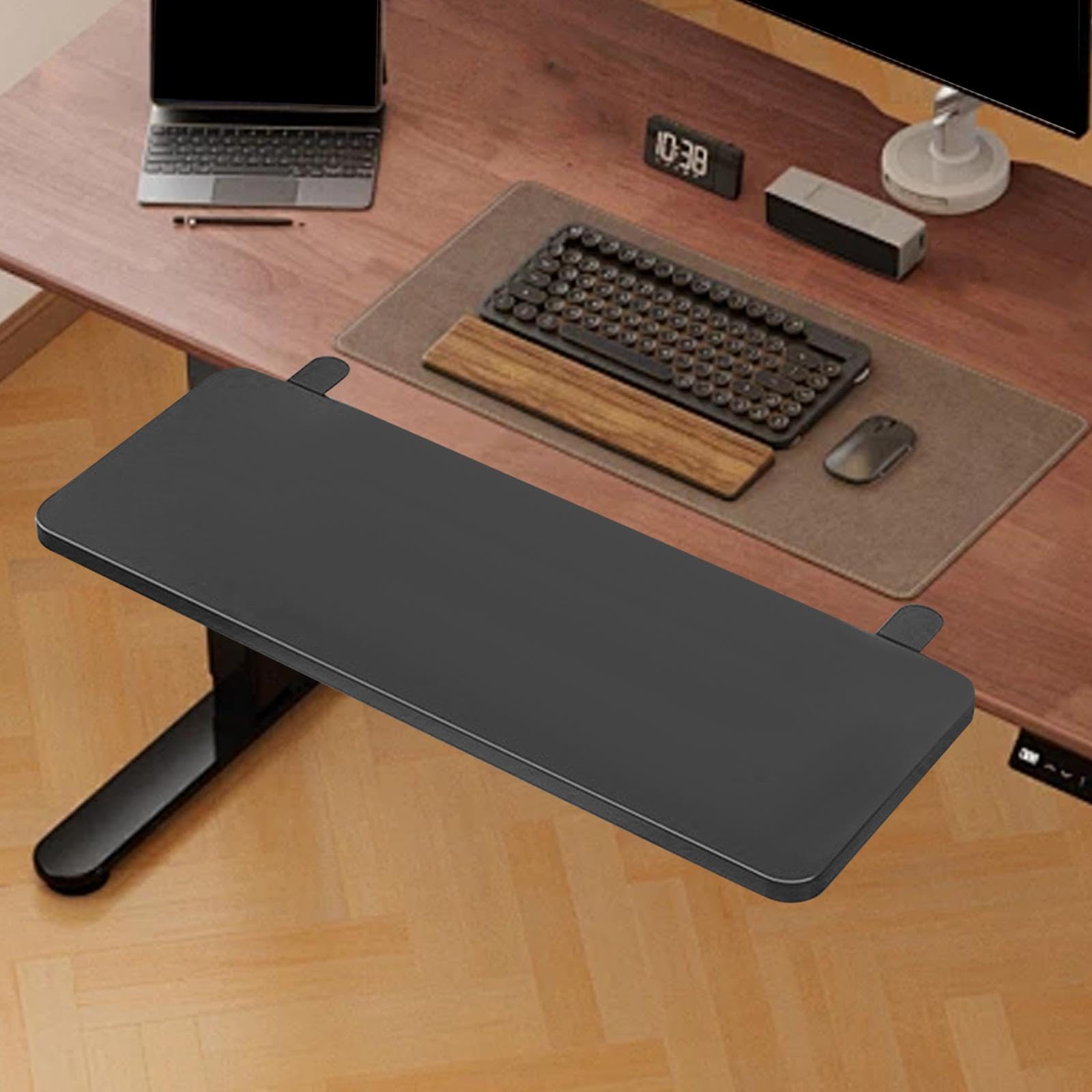 Prolunga per Scrivania, Pannello Allargabile, per Ufficio Domestico, Pieghevole, Supporto Robusto, Multifunzionale, 50 X 20 Cm, Supporto per Polsi, Nero