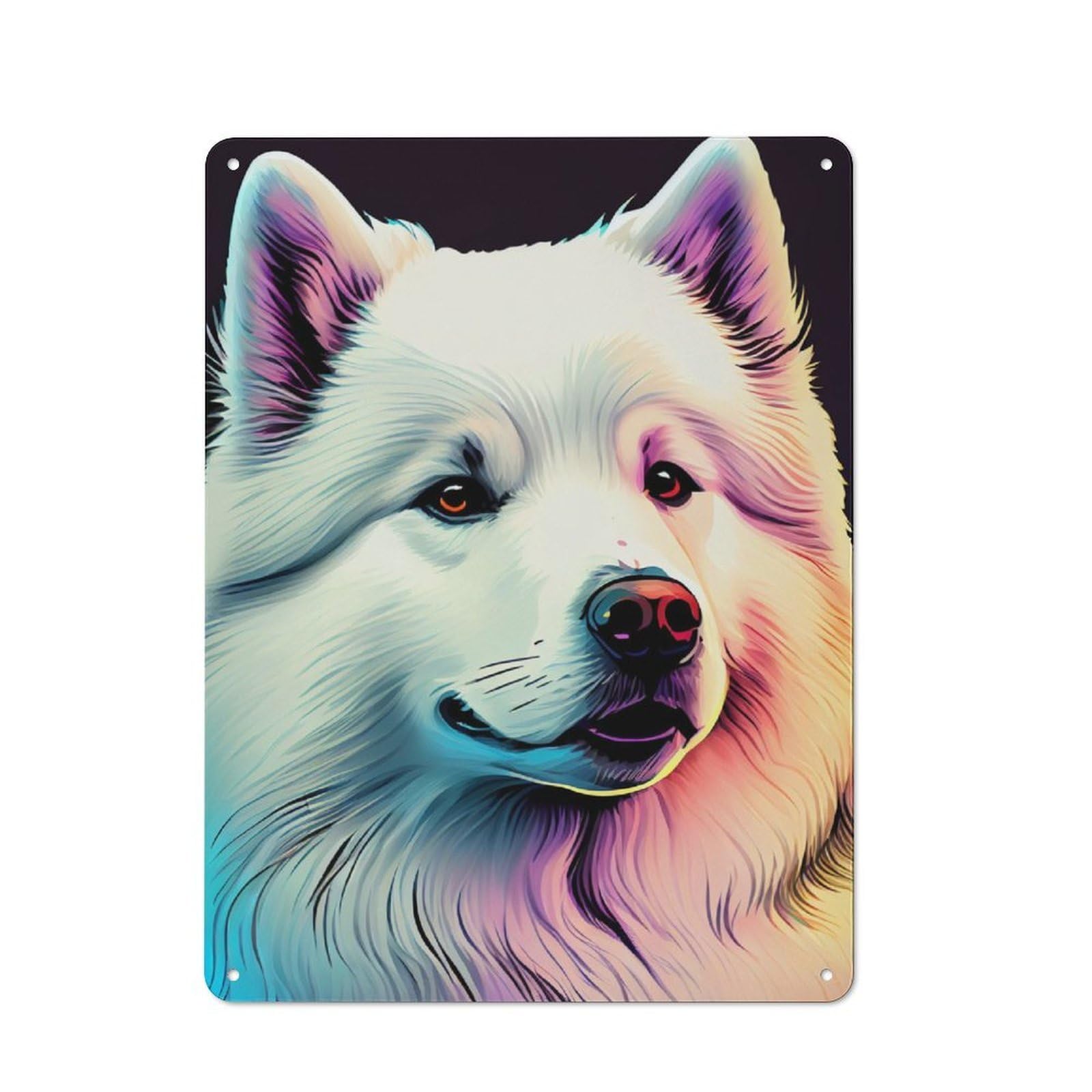 Junmoney Samoyed Dog Animal Tin Sign 40X30cm For Workshop Wall, Rustic Wall Decor, Suited To Workshop Decor Fans