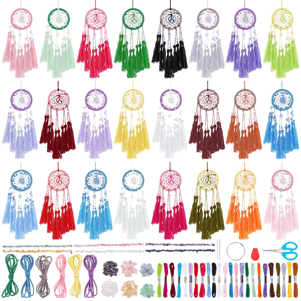 Attrape-rêves lune en cristal x24 pour une décoration murale de chambre rose