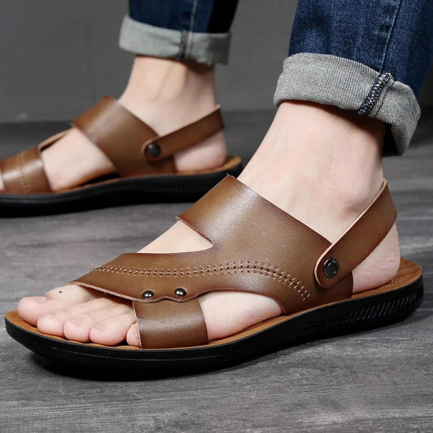 [Donahutt03] サンダル メンズ スポーツサンダル 衝撃吸収 滑りにくい 2WAY 厚底 アウトドアサンダル おしゃれ ビ