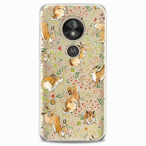 Miniatura 8 de Funda de TPU compatible con Motorola G9 G8 Plus G7 E20 P40 Z4 Edge 20 G22 Stylus Animal Green Rabbit Floral Kid Slim Fit Patrón lindo diseño de