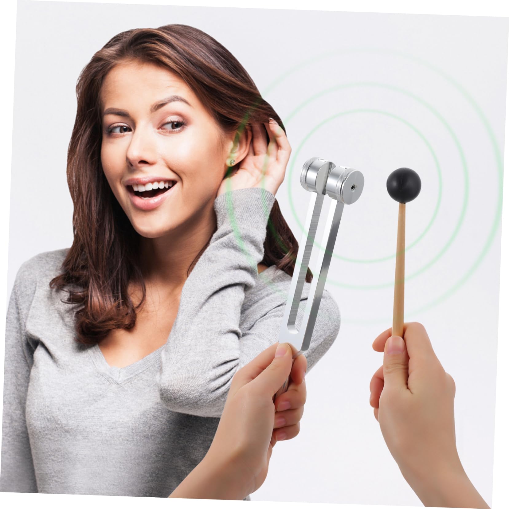 Mikinona High Precision Aluminum Tuning Forks 1 Set Wrench for Ear Exams Music Tuning