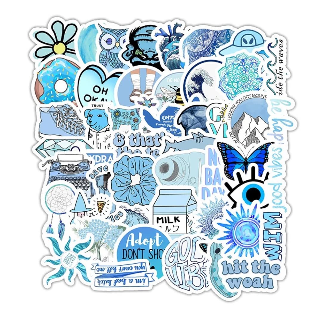 Hntr Girls Blue Hntr® Stickers Aesthetic | 50 Vsco & Preppy Stickers For | Personalise Journals, Scrapbooks & Laptops